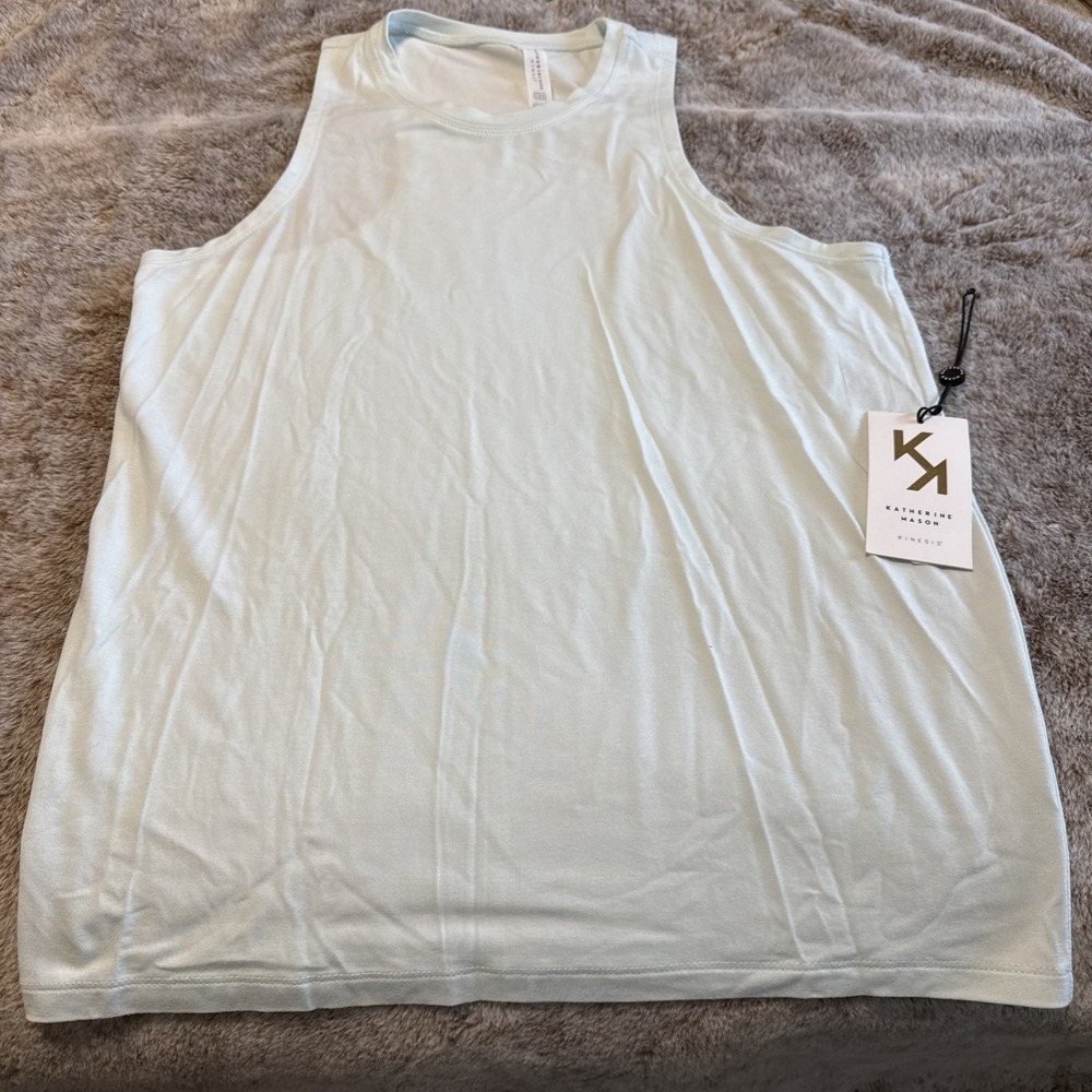 Kinesis Katherine Mason Women's Solid Crew Neck Sleeveless Muscle Tank Size L
